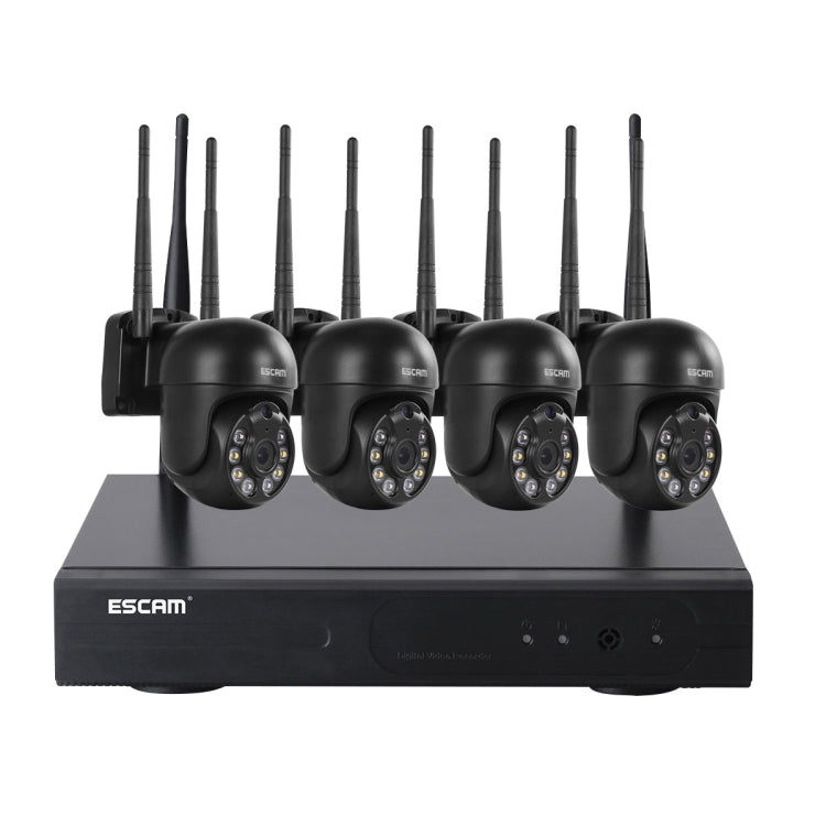ESCAM WNK614 HD 3.0 Million Pixels 8-channel Wireless + 4IPC Wireless NVR Security System, US Plug - Security by ESCAM | Online Shopping UK | buy2fix