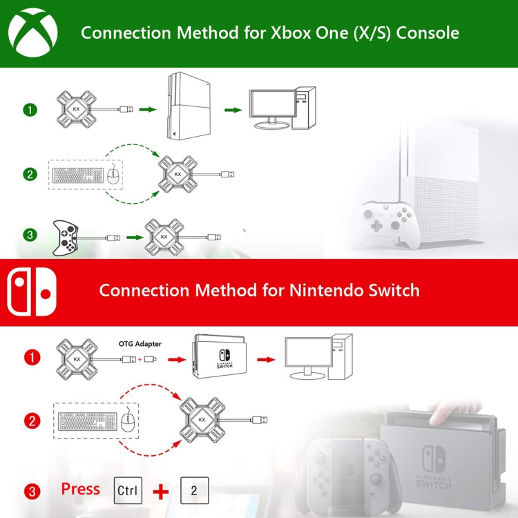 MKX401 For Switch / Xbox / PS4 / PS3 Gaming Controllor Gamepad Keyboard Mouse Adapter Converter - Converter & Adapter by buy2fix | Online Shopping UK | buy2fix