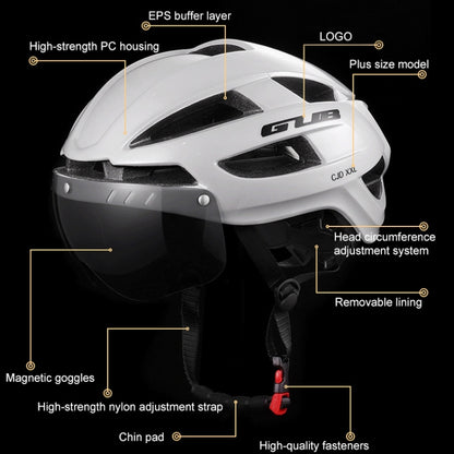 GUB CJD Integrally-Molded Bicycle Goggles Helmet With Tail Light(Titanium Color) - Protective Helmet & Masks by GUB | Online Shopping UK | buy2fix