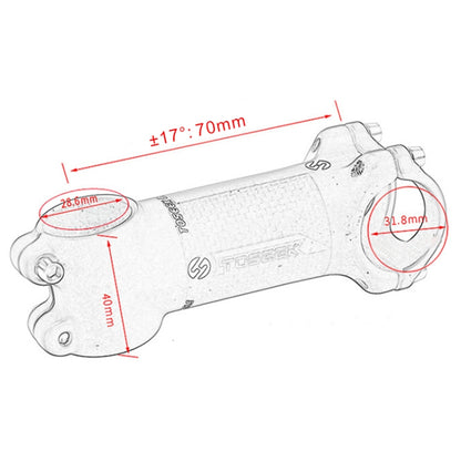 TOSEEK Road Mountain Bike Ultra-light Handlebar Stem Riser Faucet, Size: 17 Degree, 70mm (Gloss) - Bicycle Grips by TOSEEK | Online Shopping UK | buy2fix