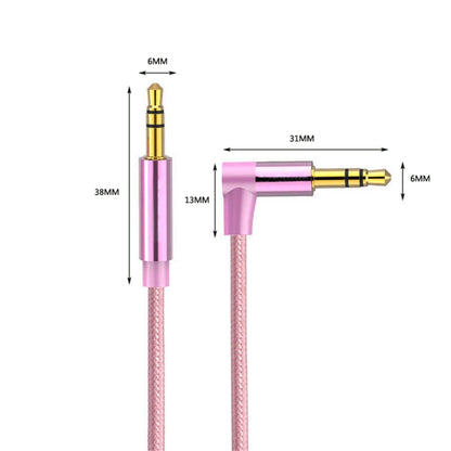 AV01 3.5mm Male to Male Elbow Audio Cable, Length: 2m (Rose Gold) - Aux Cable by buy2fix | Online Shopping UK | buy2fix