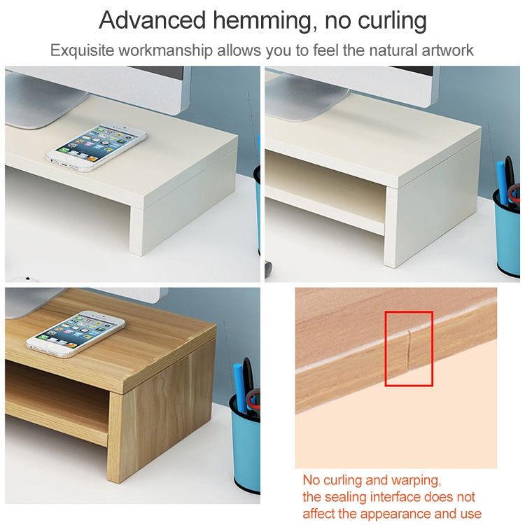 2 Layers Wooden Monitor Stand PC Computer Screen Monitor Riser, B Version (White) - Computer & Networking by buy2fix | Online Shopping UK | buy2fix