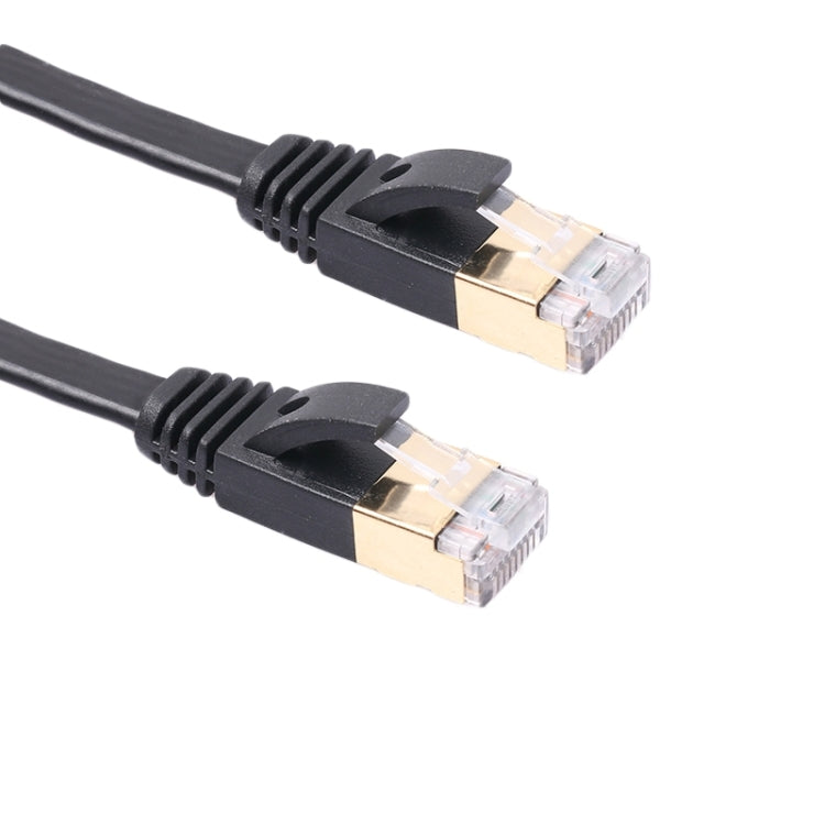 15m CAT7 10 Gigabit Ethernet Ultra Flat Patch Cable for Modem Router LAN Network - Built with Shielded RJ45 Connectors (Black) - Lan Cable and Tools by buy2fix | Online Shopping UK | buy2fix