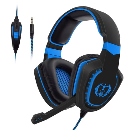 SADES AH-28 3.5mm Plug Wire-controlled Noise Reduction E-sports Gaming Headset with Retractable Microphone, Cable Length: 2m(Black Blue) - Multimedia Headset by SADES | Online Shopping UK | buy2fix