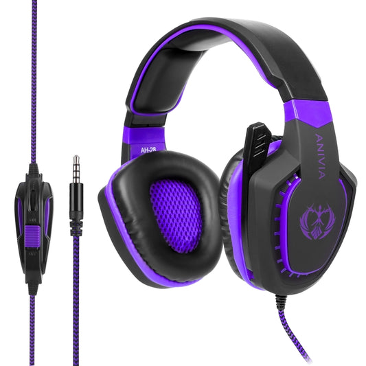 SADES AH-28 3.5mm Plug Wire-controlled Noise Reduction E-sports Gaming Headset with Retractable Microphone, Cable Length: 2m(Black purple) - Multimedia Headset by SADES | Online Shopping UK | buy2fix