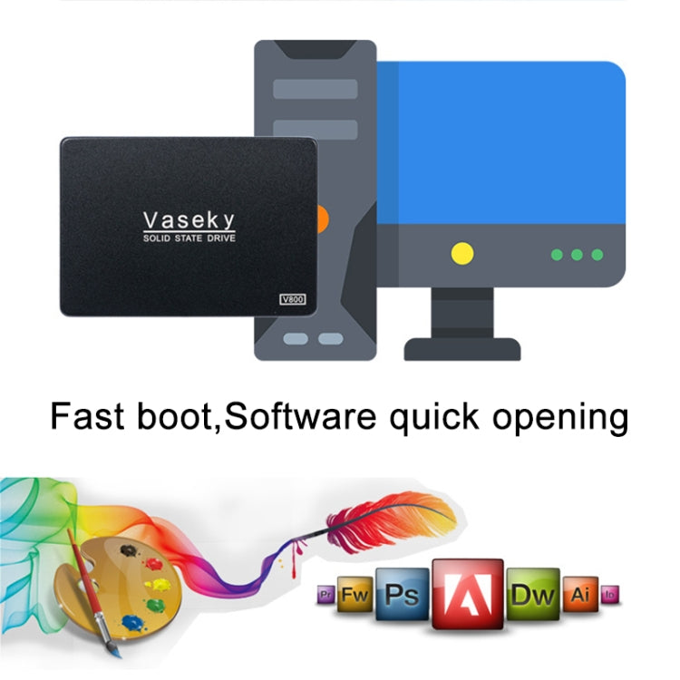 Vaseky V800 128GB 2.5 inch SATA3 6GB/s Ultra-Slim 7mm Solid State Drive SSD Hard Disk Drive for Desktop, Notebook - Solid State Drives by Vaseky | Online Shopping UK | buy2fix