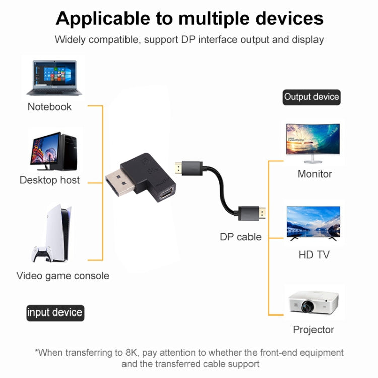 8K DisplayPort Male to Mini DisplayPort Female Elbow Adapter -  by buy2fix | Online Shopping UK | buy2fix