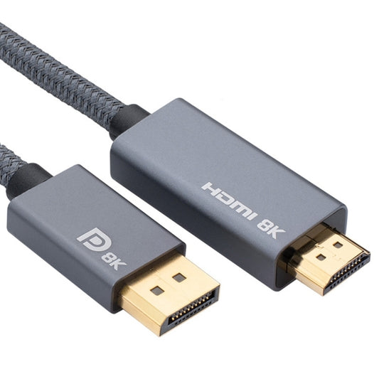 DisplayPort Male to HDMI Male 8K 30Hz HD Braided Adapter Cable, Cable Length: 2m -  by buy2fix | Online Shopping UK | buy2fix