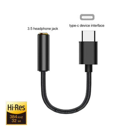 TA11-R USB-C / Type-C Male to 3.5mm Audio Female TPE Braid Earphone Adapter(Black) - Type-C Adapter by buy2fix | Online Shopping UK | buy2fix