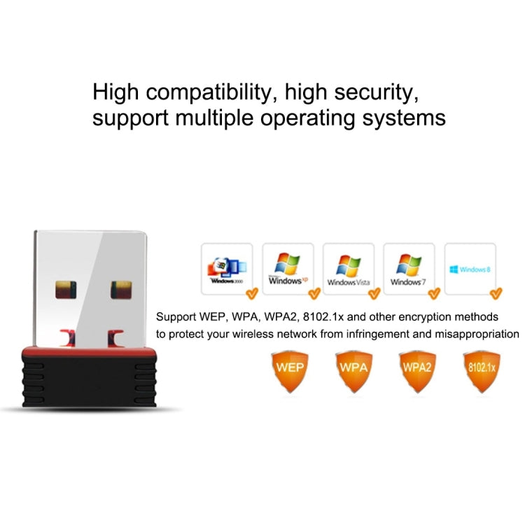 RTL8188 150Mbps 2.4GHz USB 2.0 WiFi Adapter External Network Card - USB Network Adapter by buy2fix | Online Shopping UK | buy2fix