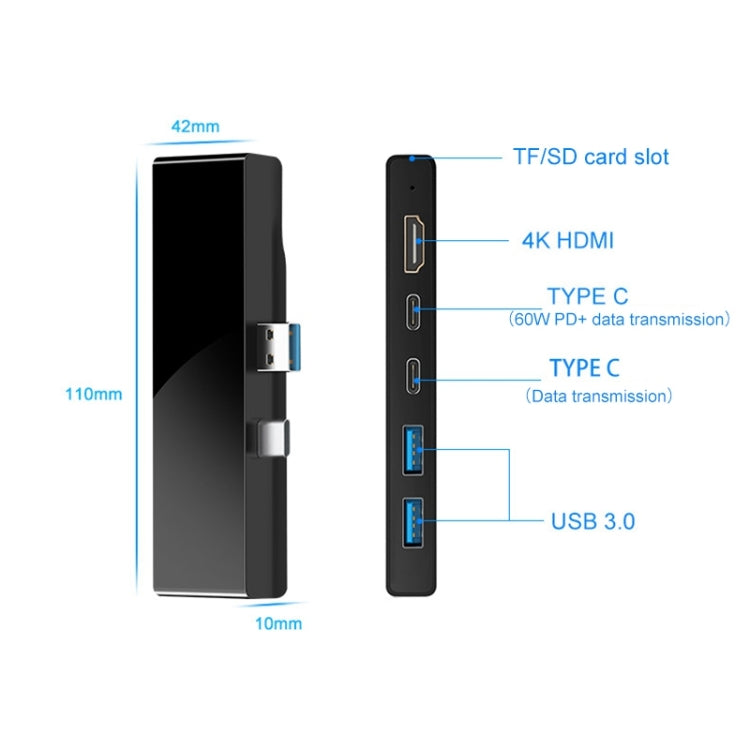 Rocketek SH868 HDMI + USB 3.0 x 2 + Type-C x 2 HUB Adapter - USB 3.0 HUB by ROCKETEK | Online Shopping UK | buy2fix