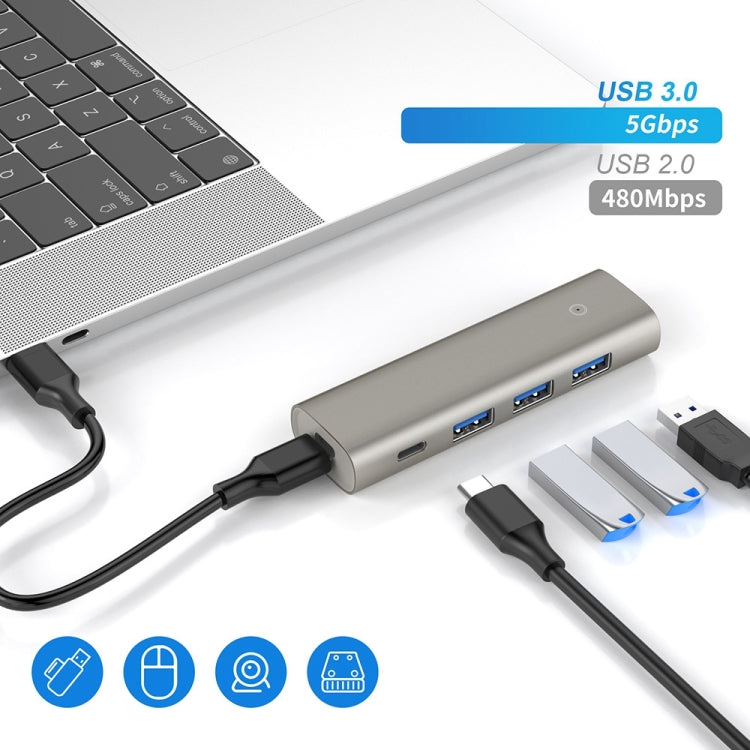 Rocketek HC466 USB3.2 Gen2 Type-C 4 in 1 HUB Adapter - USB HUB by ROCKETEK | Online Shopping UK | buy2fix