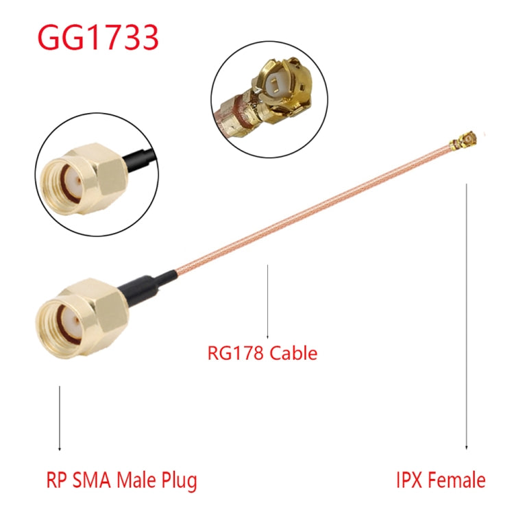 IPX Female to GG1733 RP-SMA Male RG178 Adapter Cable, Length: 15cm - Connectors by buy2fix | Online Shopping UK | buy2fix