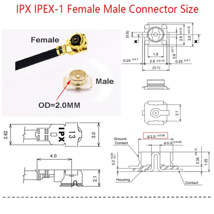 IPX Female to GG1733 RP-SMA Male RG178 Adapter Cable, Length: 15cm - Connectors by buy2fix | Online Shopping UK | buy2fix