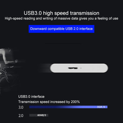 WEIRD 250GB 2.5 inch USB 3.0 High-speed Transmission Metal Shell Ultra-thin Light Mobile Hard Disk Drive(Black) - Computer & Networking by buy2fix | Online Shopping UK | buy2fix