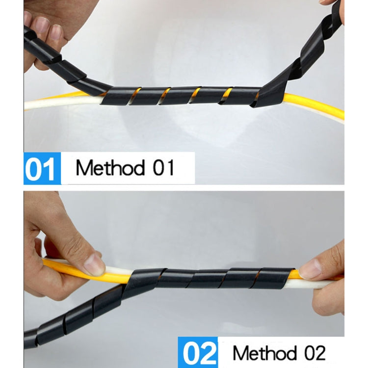 11m PE Spiral Pipes Wire Winding Organizer Tidy Tube, Nominal Diameter: 8mm(Black) - Cable Ties & Organizers by buy2fix | Online Shopping UK | buy2fix