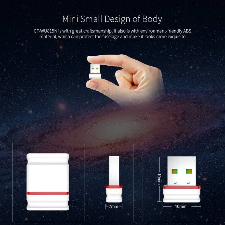 COMFAST CF-WU815N 150Mbps Mini Wireless USB 2.0 Free Driver WiFi Adapter External Network Card - USB Network Adapter by COMFAST | Online Shopping UK | buy2fix