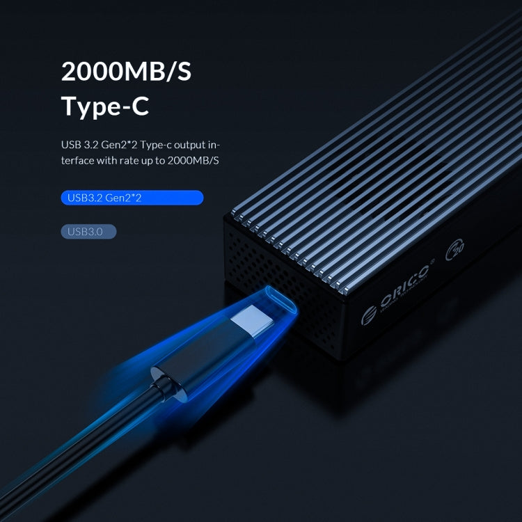 ORICO M2PVC3-G20-GY-BP USB3.2 20Gbps M.2 NVMe SSD Enclosure -  by ORICO | Online Shopping UK | buy2fix