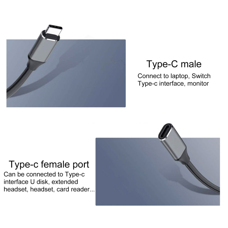 USB-C / Type-C Male to USB-C / Type-C Female Adapter Cable, Cable Length: 25cm - Computer & Networking by buy2fix | Online Shopping UK | buy2fix