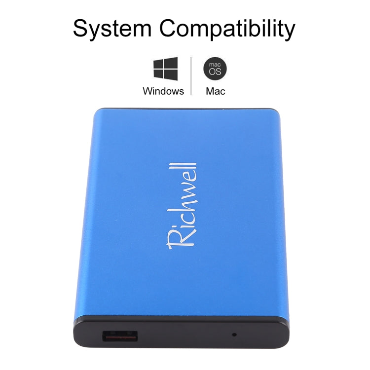 Richwell SATA R2-SATA-500GB 500GB 2.5 inch USB3.0 Super Speed Interface Mobile Hard Disk Drive(Blue) - External Hard Drives by Richwell | Online Shopping UK | buy2fix