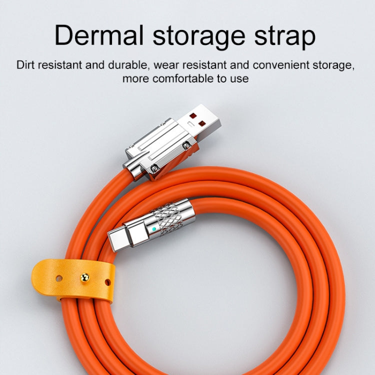 Mech Series 6A 120W USB to USB-C / Type-C Metal Plug Silicone Fast Charging Data Cable, Length: 1.8m(Orange) -  by buy2fix | Online Shopping UK | buy2fix