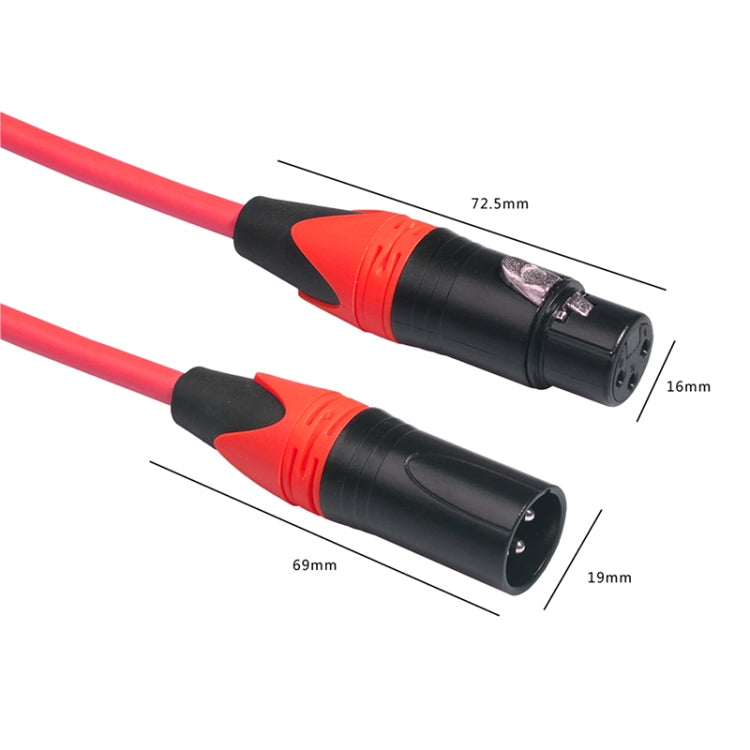 XRL Male to Female Microphone Mixer Audio Cable, Length: 1.8m (Red) - Consumer Electronics by buy2fix | Online Shopping UK | buy2fix