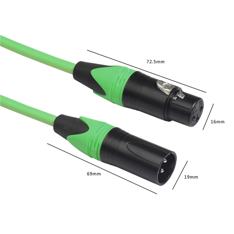 XRL Male to Female Microphone Mixer Audio Cable, Length: 3m (Green) - Consumer Electronics by buy2fix | Online Shopping UK | buy2fix