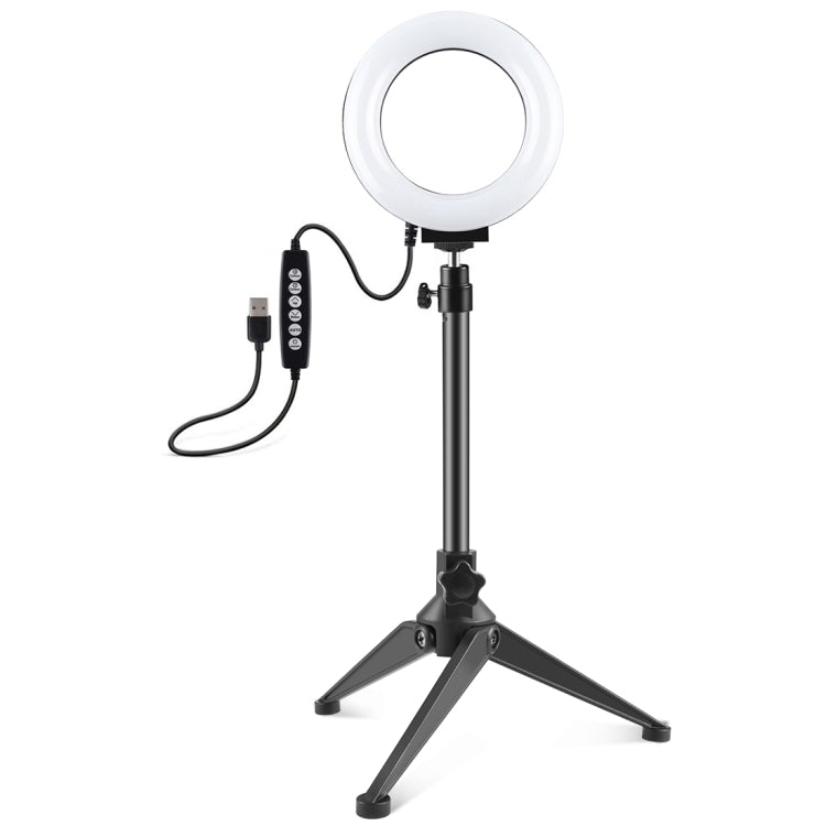 PULUZ 4.7 inch 12cm USB 10 Modes 8 Colors RGBW Dimmable LED Ring Vlogging Photography Video Lights + Desktop Tripod  Mount with Cold Shoe Tripod Ball Head(Black) - Ring Light by PULUZ | Online Shopping UK | buy2fix