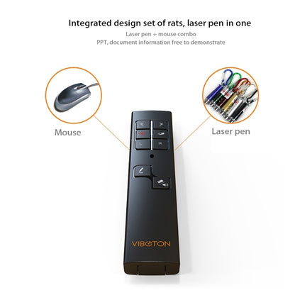 VIBOTON PP930 2.4GHz Multimedia Presentation Remote PowerPoint Clicker Wireless Presenter Handheld Controller Flip Pen, Control Distance: 30m(Black) -  by VIBOTON | Online Shopping UK | buy2fix