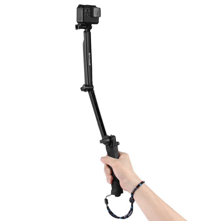 PULUZ 3-Way Grip Foldable Tripod Selfie-stick Extension Monopod for GoPro, Insta360 ONE R, DJI Osmo Action and Other Action Cameras, Length: 20-58cm - DJI & GoPro Accessories by PULUZ | Online Shopping UK | buy2fix