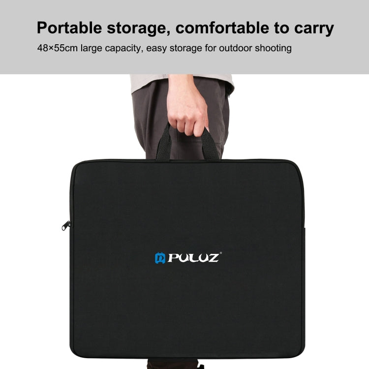 PULUZ 46cm Ring LED Lights Portable Zipper Storage Bag Carry Handbags, Size: 48cm x 55cm (Black) - Camera Accessories by PULUZ | Online Shopping UK | buy2fix