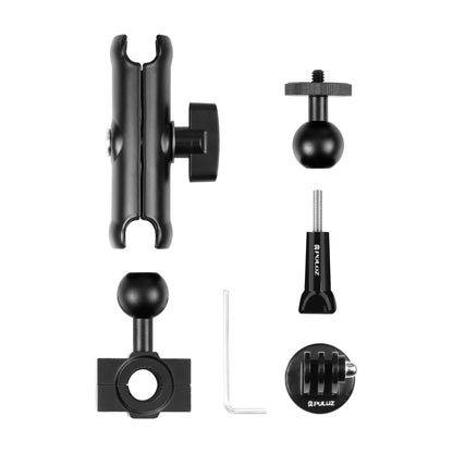 PULUZ Motorcycle Holder Rearview Mirror Fixed Mount for GoPro and Other Action Cameras (Black) - DJI & GoPro Accessories by PULUZ | Online Shopping UK | buy2fix