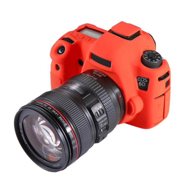 PULUZ Soft Silicone Protective Case for Canon EOS 6D(Red) - Protective Case by PULUZ | Online Shopping UK | buy2fix