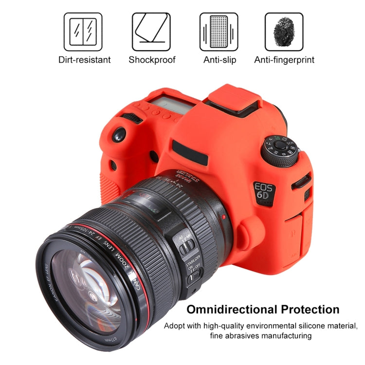 PULUZ Soft Silicone Protective Case for Canon EOS 6D(Red) - Protective Case by PULUZ | Online Shopping UK | buy2fix