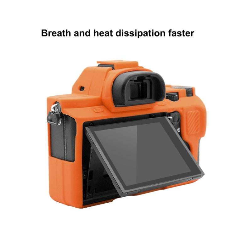 PULUZ Soft Silicone Protective Case for Sony ILCE-7MII / 7SMII / 7RMII(Orange) - Camera Accessories by PULUZ | Online Shopping UK | buy2fix