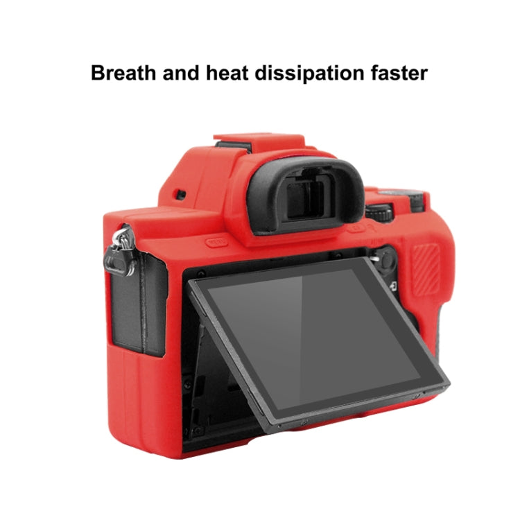 PULUZ Soft Silicone Protective Case for Sony ILCE-7MII / 7SMII / 7RMII(Red) - Protective Case by PULUZ | Online Shopping UK | buy2fix