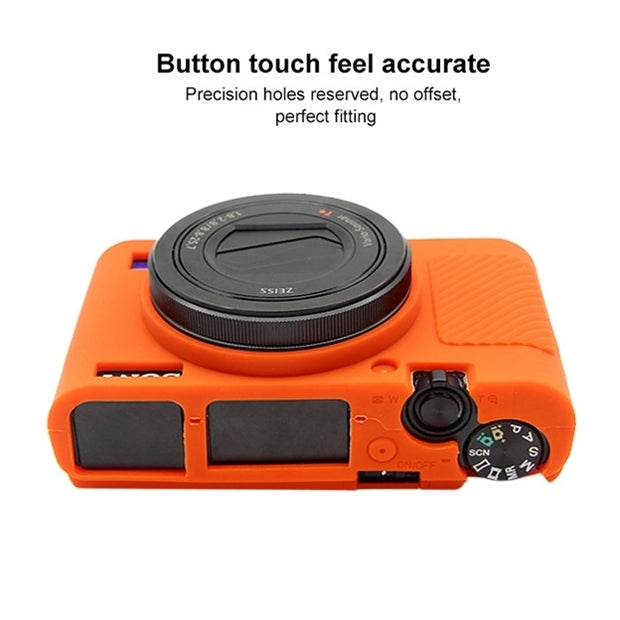 PULUZ Soft Silicone Protective Case for Sony RX100 III / IV / V(Orange) - Camera Accessories by PULUZ | Online Shopping UK | buy2fix