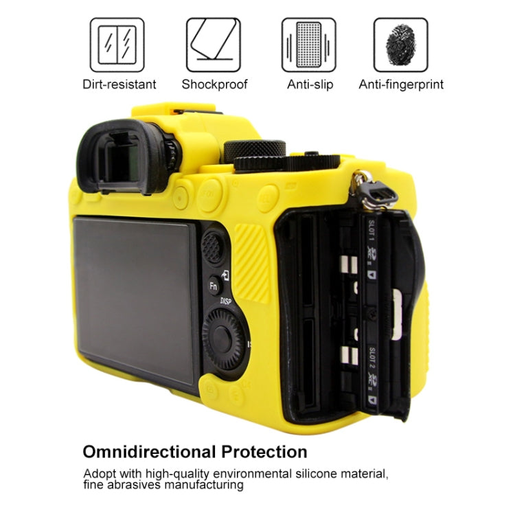 PULUZ Soft Silicone Protective Case for Sony ILCE-9M2/ Alpha 9 II / A92(Yellow) - Camera Accessories by PULUZ | Online Shopping UK | buy2fix