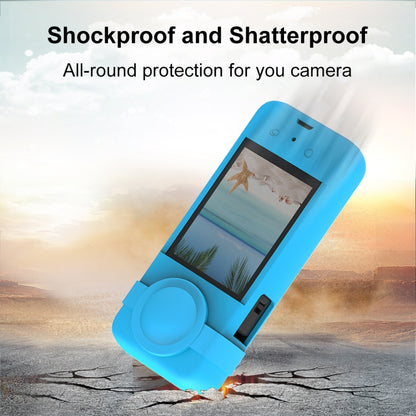 For Insta360 X3 PULUZ Silicone Protective Case with Lens Cover(Blue) - DJI & GoPro Accessories by PULUZ | Online Shopping UK | buy2fix