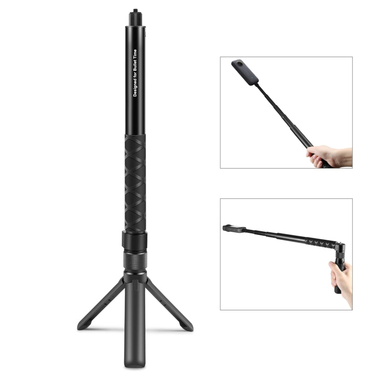 For Insta360 X3 / X4 PULUZ Rotary Handle Desktop Tripod Stand 110cm Selfie Stick Monopod (Black) - Self Monopod Grip by PULUZ | Online Shopping UK | buy2fix