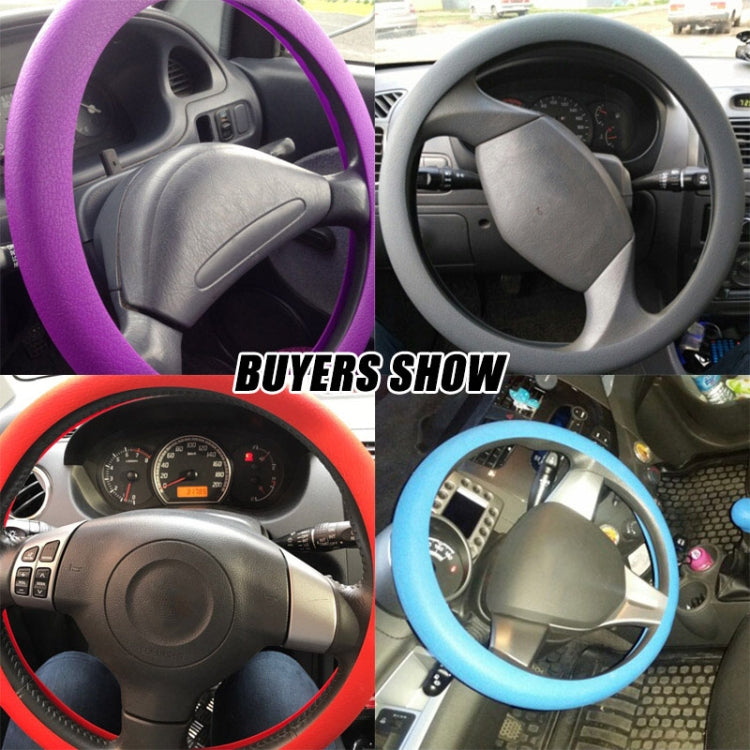 Silicone Rubber Car Steering Wheel Cover, Outside Diameter: 36cm(Grey) - Steering Wheel Accessories by buy2fix | Online Shopping UK | buy2fix