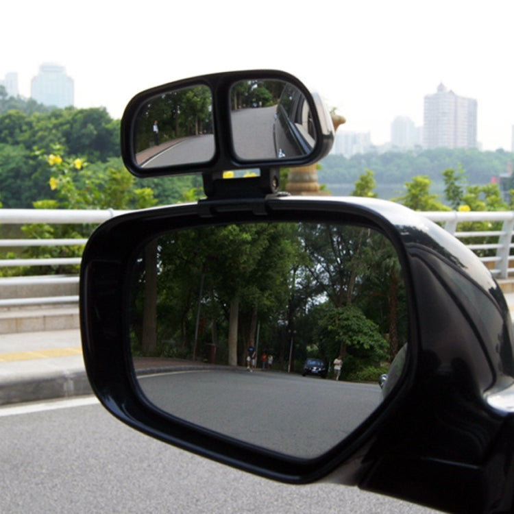 Left Side Rear View Blind Spot Mirror Universal adjustable Wide Angle Auxiliary Mirror(Black) - Convex Mirror & Accessories by buy2fix | Online Shopping UK | buy2fix