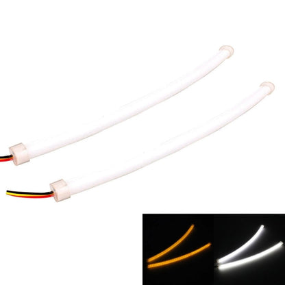 2 PCS  3W 180LM 6500K 597-577nm White + Yellow Wired LED Tube Daytime Running Light DRL Steering Lamp, DC12V, Lamp Length:30cm - In Car by buy2fix | Online Shopping UK | buy2fix