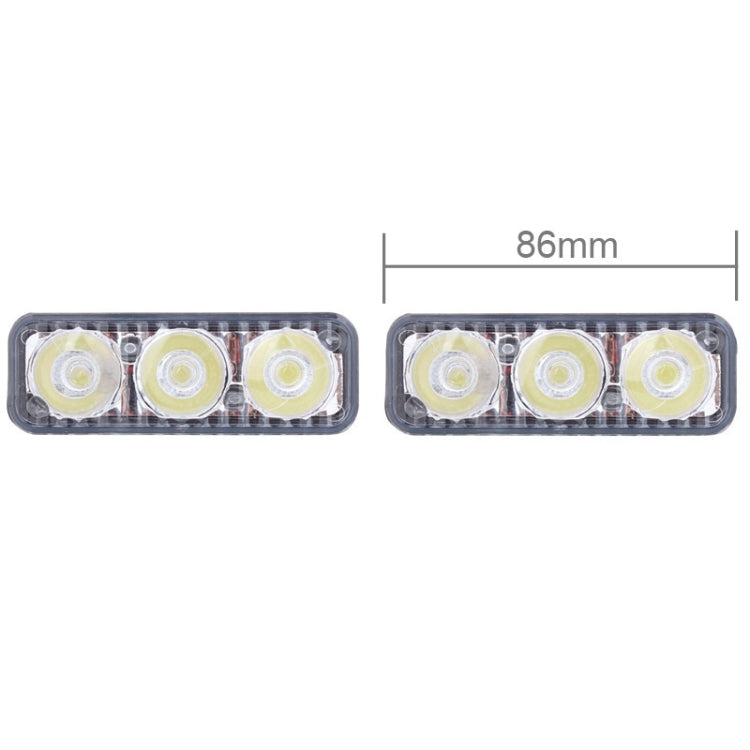 2 PCS MZ 9W 540LM 6500K 3-LED White Light Wired Car Daytime Running Light Fog Lamp, DC12-24V,Light Wire: 15cm - In Car by buy2fix | Online Shopping UK | buy2fix