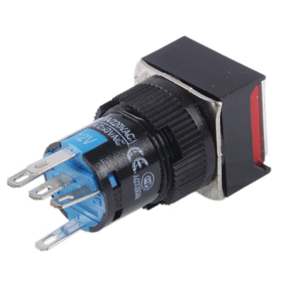 Car DIY Square Button Push Switch with Lock & LED Indicator, DC 24V(Red) - Car Switches by buy2fix | Online Shopping UK | buy2fix