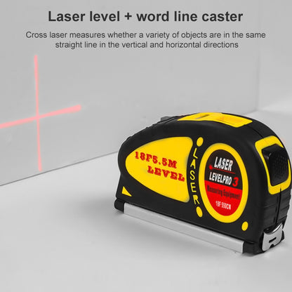 Laser Level with Tape Measure Pro (550cm), LV-05(Yellow) - Consumer Electronics by buy2fix | Online Shopping UK | buy2fix