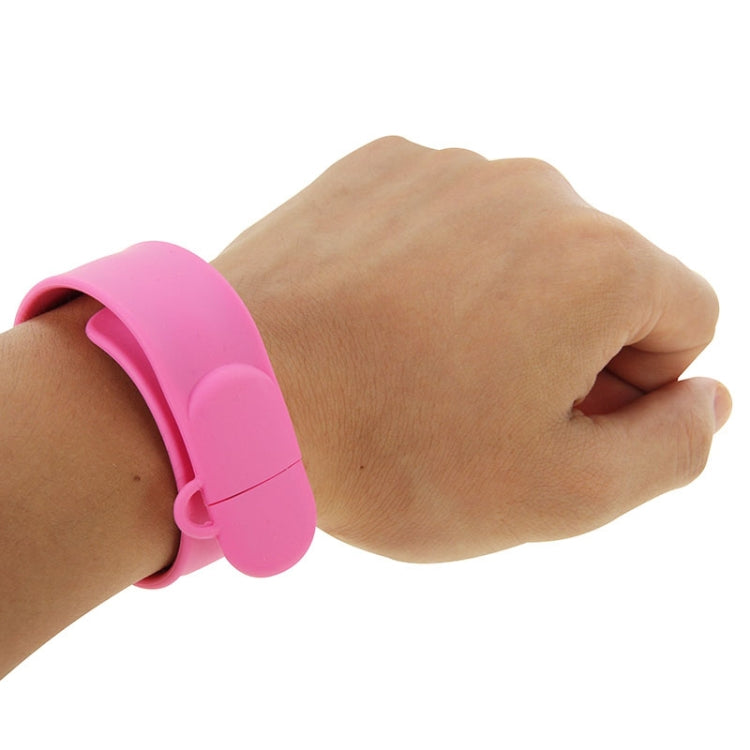 Silicone Bracelet USB Flash Disk with 4GB Memory(Pink) - USB Flash Drives by buy2fix | Online Shopping UK | buy2fix