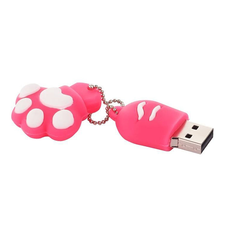 16GB Bear Paw Shaped Silicone USB 2.0 Flash Disk with Anti Dust Cup(Red plum) - USB Flash Drives by buy2fix | Online Shopping UK | buy2fix