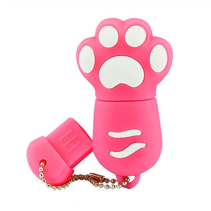 16GB Bear Paw Shaped Silicone USB 2.0 Flash Disk with Anti Dust Cup(Red plum) - USB Flash Drives by buy2fix | Online Shopping UK | buy2fix