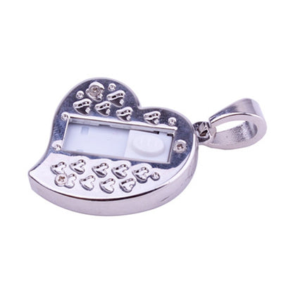 Silver Heart Shaped Diamond Jewelry USB Flash Disk, Special for Valentines Day Gifts (2GB) - USB Flash Drives by buy2fix | Online Shopping UK | buy2fix